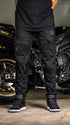 Ride Rich Unit 16 Armoured Denim Cargo Motorcycle Joggers - Black